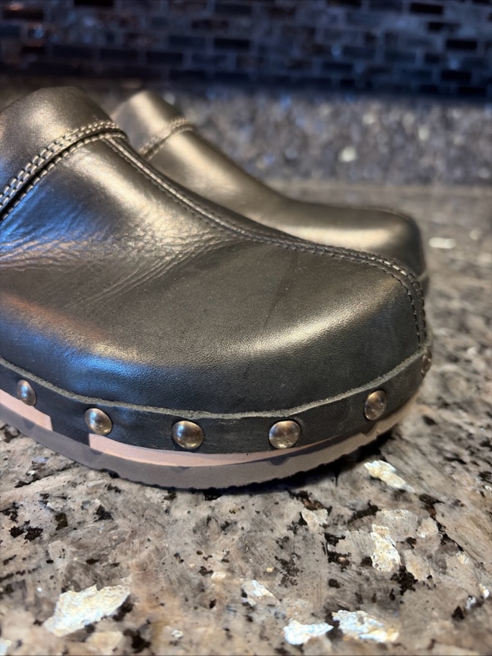 Kalso Earth Clogs Women SZ 7 BLK Shanti Leather Comfort Granola Boho Mule Shoes - Picture 2 of 11